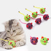 2pcs Pet Cartoon Mouse Cat Kitten Nylon Rope Ball Toy