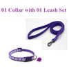 Pet Cat Nylon Neck Collar with Leash Regular Bell Paw Pattern