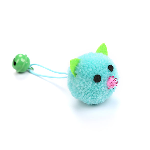 Cat Face Plush Toy with Big Bell For Cat Kitten