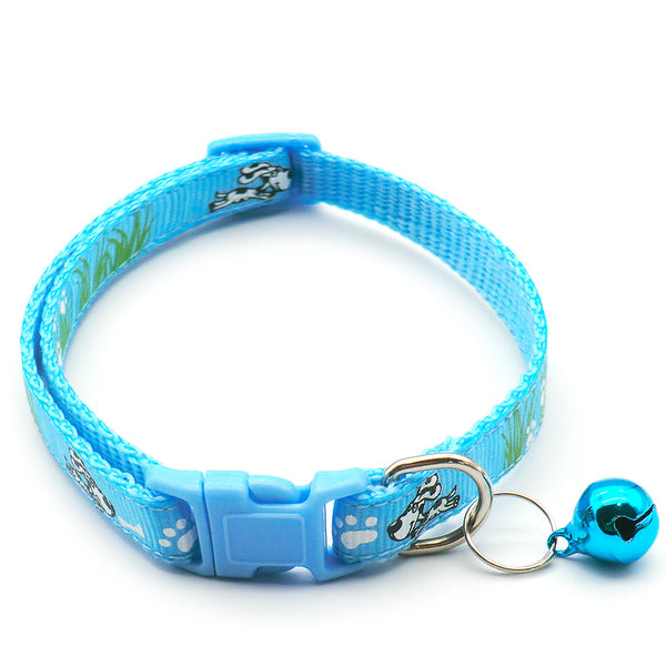 Dog Pattern Adjustable Pet Cat Kitten Neck Collar With Regular Bell