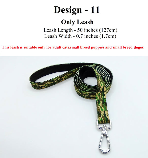 Camouflage Pattern Pet Cat Leash with Quick Release Stainless Steel Hook