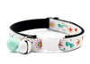 Premium Quality Nylon Summer Print Cat Kitten Pet Neck Collar with Double Bell