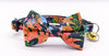 Pet Cat Kitten Hand Made Fabric Bow Neck Collar With Golden Bell