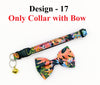 Pet Cat Kitten Hand Made Fabric Bow Neck Collar With Golden Bell