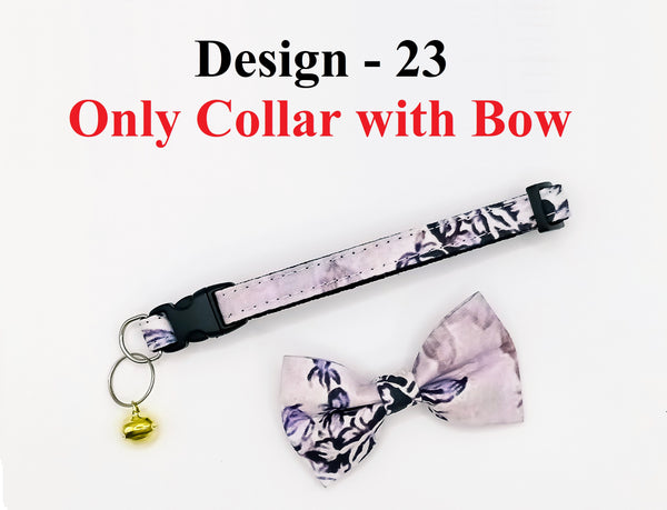 Nylon Hand Made Bow Neck Collar with Bell Kitten Fabric Cat