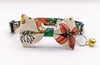 Floral Nylon Hand Made Bow Neck Collar with Bell Kitten Fabric Cat