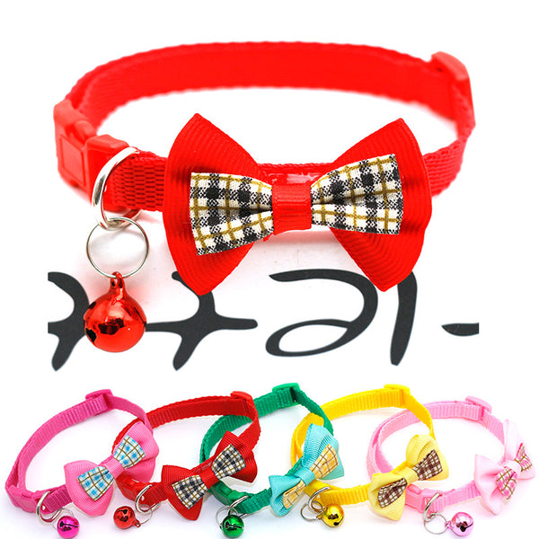 Bow Style Cat Kitten Neck Collar With Bell