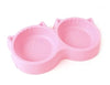 Pet Dispenser Red Dual Feed Bowl For Cat Puppy Kitten