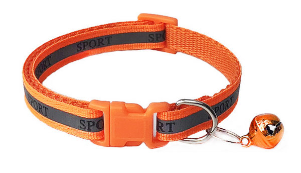 Matching Buckle Pet Cat Reflective Neck Collar with Regular Cute Bell