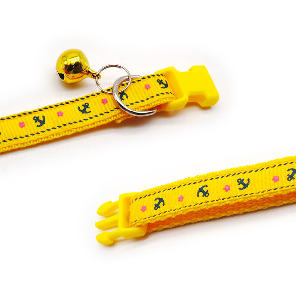 Regular Bell Navy Anchor Printed Collar for Small Breed