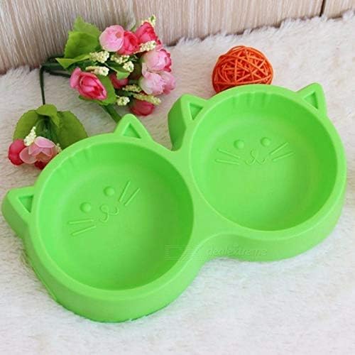 Pet Dispenser Red Dual Feed Bowl For Cat Puppy Kitten