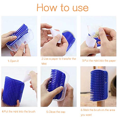Pet Cat Self Groomer with Catnip Wall Corner Massager Comb Brush