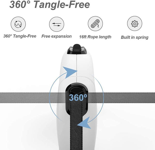 Automatic Reflective Pet Leash Nylon Ribbon Retractable Extendable Walking