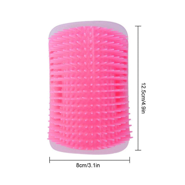 Pet Cat Self Groomer with Catnip Wall Corner Massager Comb Brush