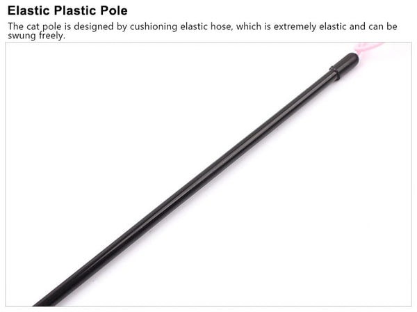 Elastic Rope Feather Furry Ball Cat Kitten Plastic Teaser Stick Toy