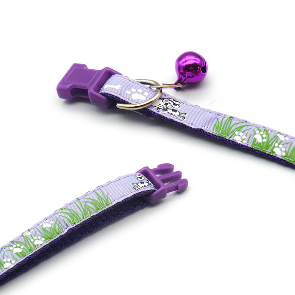 Dog Pattern Adjustable Pet Cat Kitten Neck Collar With Regular Bell