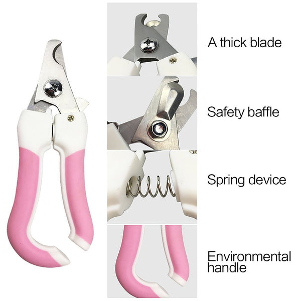 Stainless Steel Cat Dog Pets Nail Cutter with Filer Care Scissors Clippers