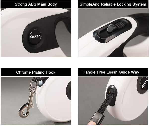 Automatic Reflective Pet Leash Nylon Ribbon Retractable Extendable Walking