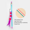 Furry Balls Cat Plastic Teaser Stick with Elastic Rope Kitten Toy