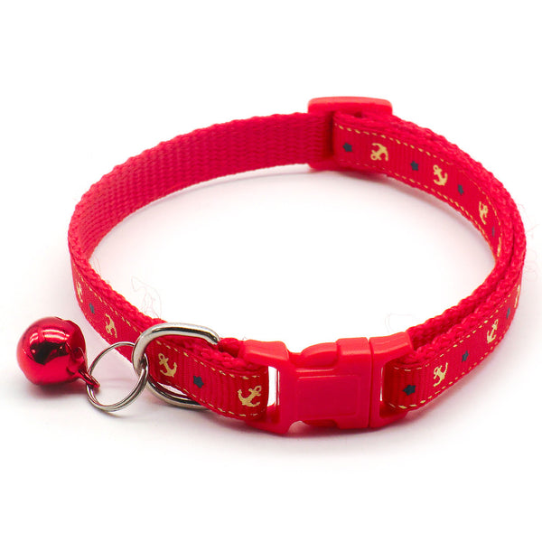 Regular Bell Navy Anchor Printed Collar for Small Breed