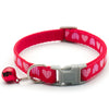 Kitten Cat Nylon Heart Print Neck Collar with Regular Bell