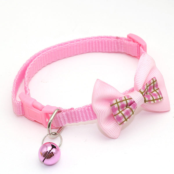 Bow Style Cat Kitten Neck Collar With Bell