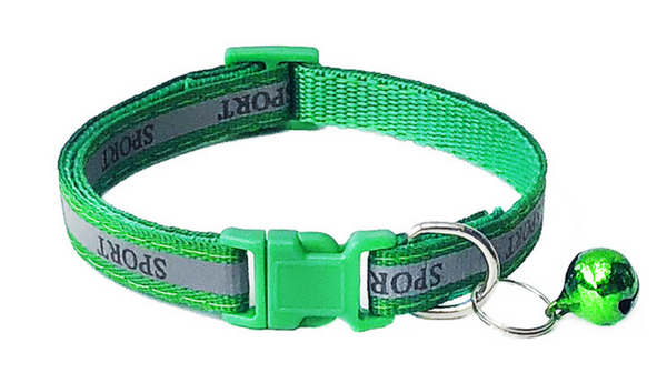 Matching Buckle Pet Cat Reflective Neck Collar with Regular Cute Bell