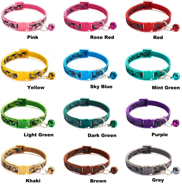 Camouflage Cat Kitten Neck Collar with Bell Multi Colors Available
