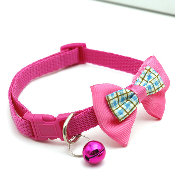 Bow Style Cat Kitten Neck Collar With Bell