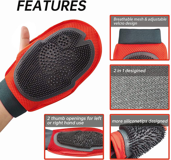 Cat Dogs Finger Glove Brush Bath Wash Pets Hair