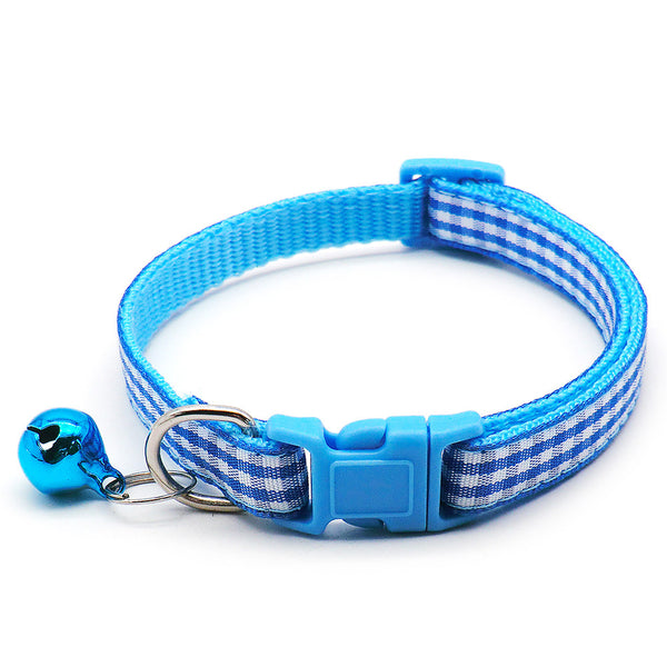 Polyester Adjustable Pet Cat Kitten Nylon Neck Collar With Regular Bell
