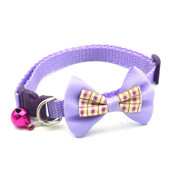 Bow Style Cat Kitten Neck Collar With Bell