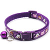 Adjustable Cat Nylon Neck Collar With Regular Bell Pet Print