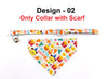 Birthday Pattern Cat Pet Kitten Hand Made Fabric Scarf Neck Collar with Silver Bell