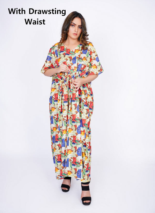 Nightwear Cotton Kaftan Batwing Loungewear Caftan Women Maternity Breathable Poncho