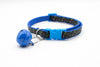 Multi Paw Pattern Pet Cat Kitten Hand Made Adjustable Neck Collar with Blue Big Bell