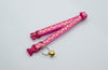 Golden Paw Pattern Pet Cat Kitten Hand Made Adjustable Neck Collar Quick Release Buckle with Bell