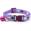 Diamond Pattern Cat Kitten Neck Collar with Bell Lovely Pet