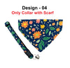 Floral Pattern Cat Pet Kitten Hand Made Fabric Scarf Neck Collar with Silver Bell