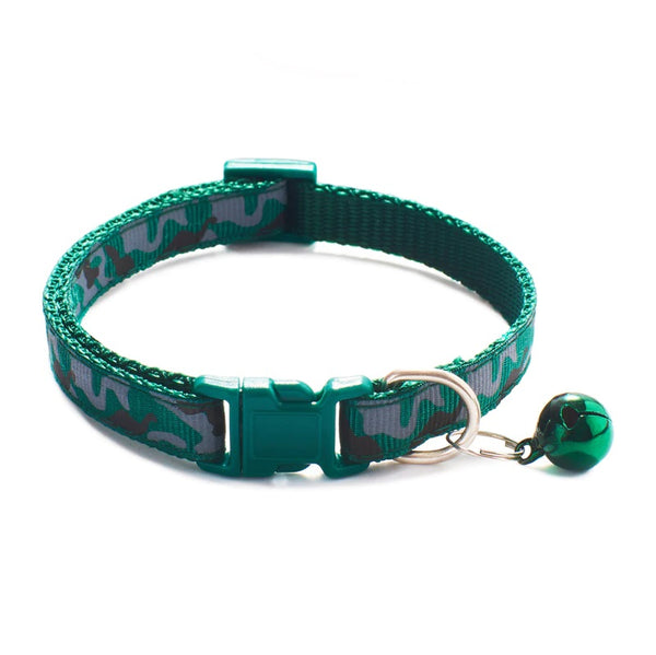 Camouflage Cat Kitten Neck Collar with Bell