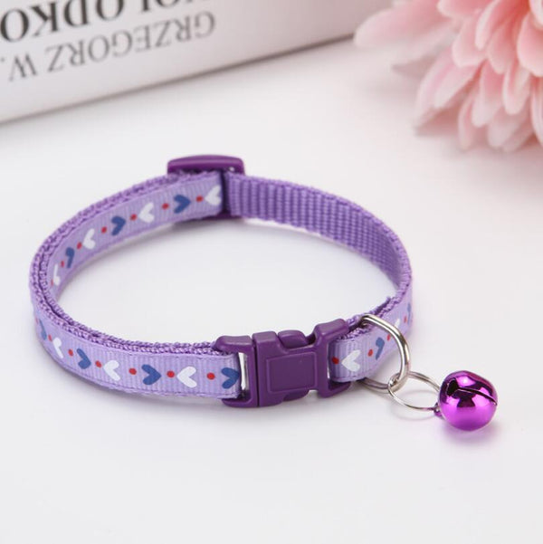 Cat Kitten Neck Collar with Cute Bell Heart Pattern