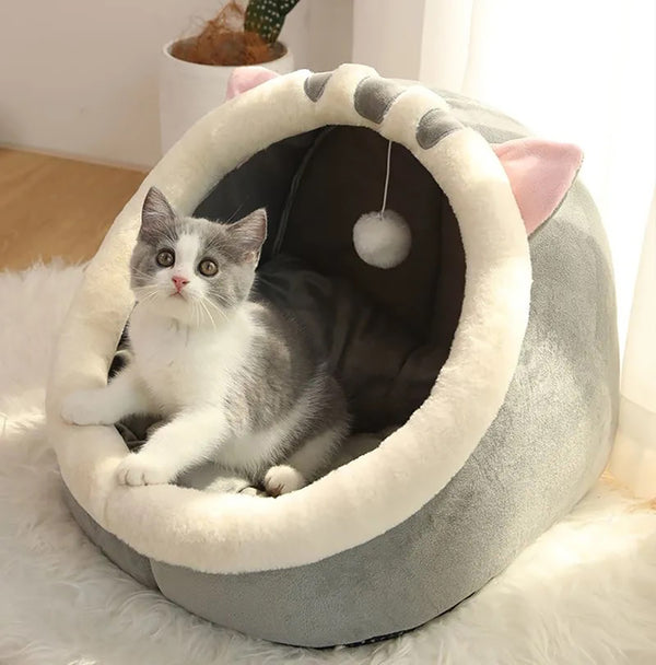 Sweet Cat Bed Warm Pet Basket Cozy Lounger Cushion Kitten House