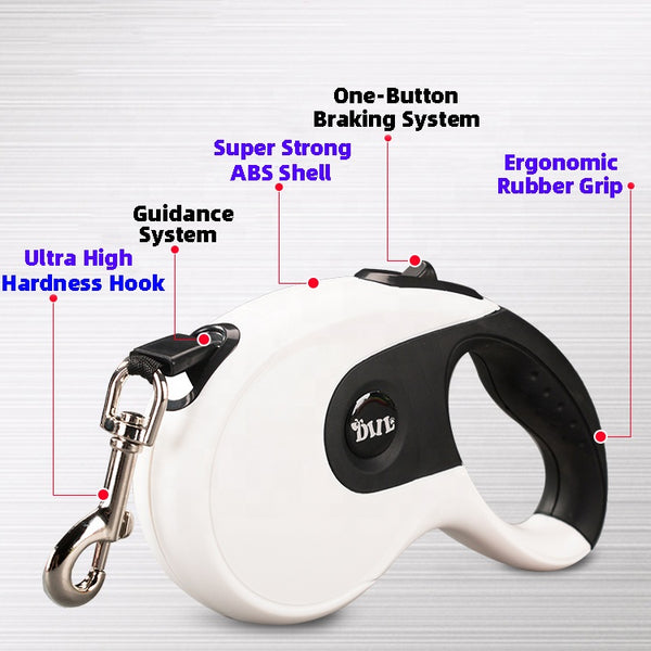 Automatic Reflective Pet Leash Nylon Ribbon Retractable Extendable Walking