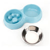 Paw Design Dual Feeding Bowl Stainless Steel And Plastic Material