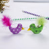 Cat kitten Plastic Teaser Stick with Elastic Plush Toy