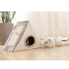 Cat House Triangle Warm Plush Bed Teaser Scratcher Board Cave Home