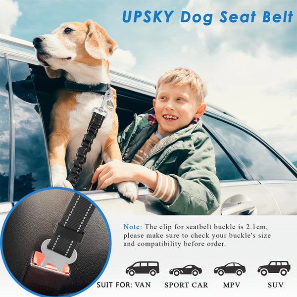 Car Seat Belt Dog Leash Cushioning Elastic Reflective Safety Vehicle Rope