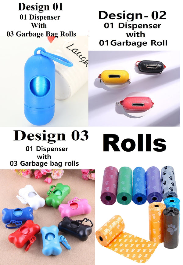 Baby and Pets Poo Dispenser Garbage Bags Disposal Bone and Capsule Shape Box With Roll