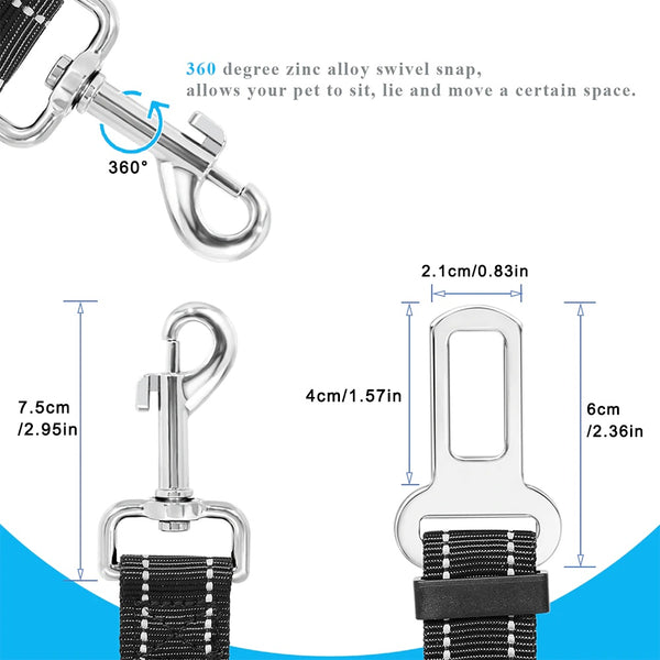 Car Seat Belt Dog Leash Cushioning Elastic Reflective Safety Vehicle Rope