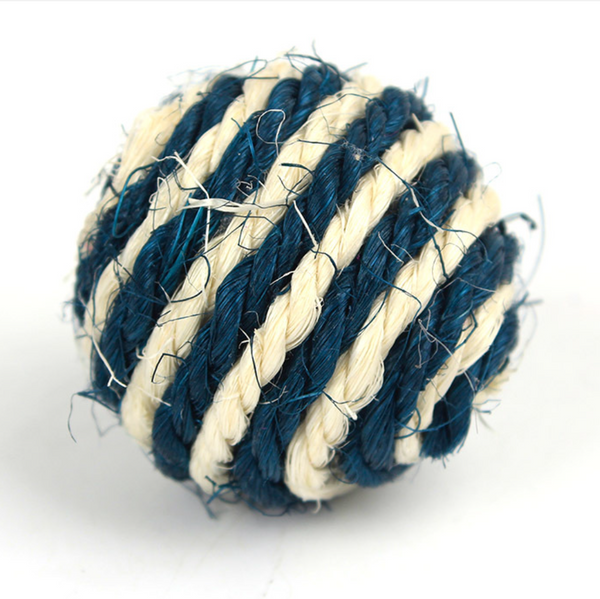 2pcs Pet Cat Kitten Durable Sisal Hemp Rope Ball Toy Scratcher